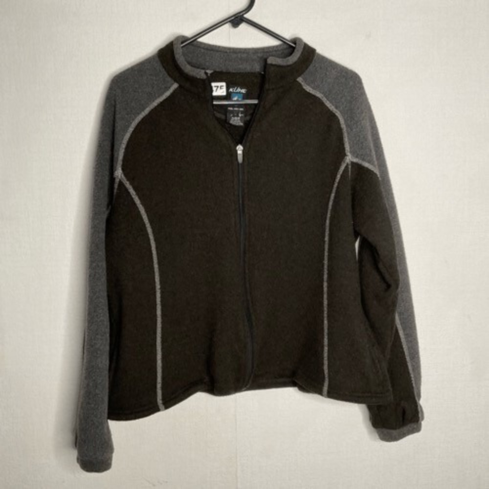 Kuhl Full Zip Outdoors Hiking Alfpaca Fleece Sweater Jacket Women L El Salvador‎